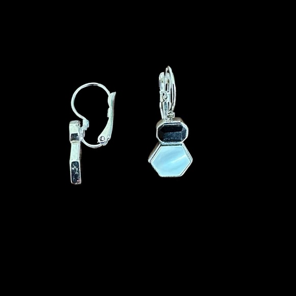 Elegant LIA SOPHIA Silver, Onyx, Opal Necklace and Earring Set - NWOT - Picture 4 of 6